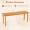 Natural Acacia Wood Bench 48" Backless Wooden Seating for Indoor Outdoor Garden Dining